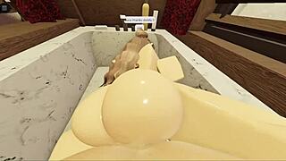 Brunette with a fat ass, are you sucking and fucking in the bathtub?