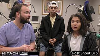 freshman michelle anderson gets mandatory hitachi orgasm from boyfriend backstage