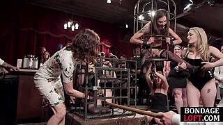 BONDAGE subs TOYED and ASSFUCKED in BDSM group