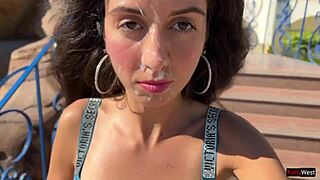 Beautiful Lady In Public Pickup Agrees To Sex For Money. Walks With Cum On Face.