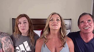 Desperate MILF amateurs Missbehavin, Angel, Misty, and Mila get tight pussies stretched by BBC in taboo group action