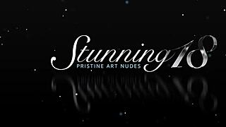 Beautiful Teen Pleasures Tight Pussy With Glass Dildo