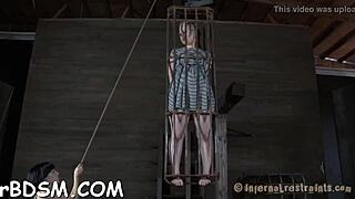 Blonde babe bound in bdsm