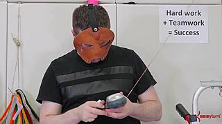 Submissive throat fucked, succumbs to dominant's rough play