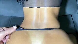 Brunette Couple Plays With Ass In Doggystyle