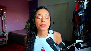 Beautiful brunette talks dirty to make you cum