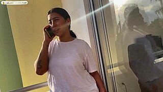 sexy latina bbw with big ass gets massage from bodybuilder