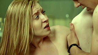 Girl's wild strategy for free drinks leads to lesbian cumshot!