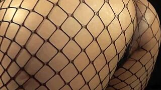 He cums in doggy after whipping that big latin ass with gag and moans