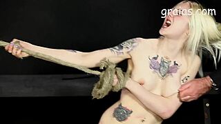 Tall Giantess Canes and Whips Two Girls in Bondage Catfight