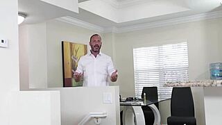 Nina Kayy comforts stepson with her big tits and blowjob?