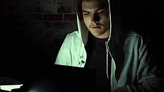 Husband watches long-haired friend with wife in bedroom