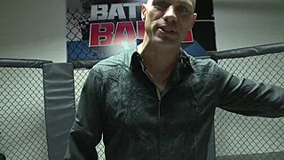 Sexy blonde Jessica Moore gets fucked by MMA fighter in fishnets and heels.