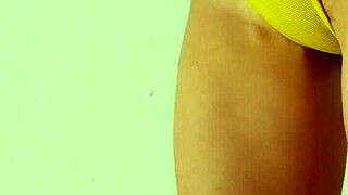 After bikini try on step sis accepted to help step bro jerking off and cum inside her panties