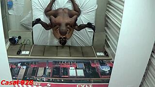 Mature couple licks and blows in lingerie