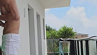 Fucking tommy cabrio on the balcony