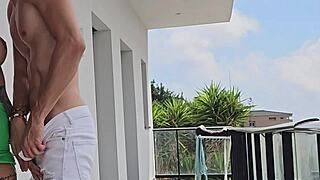 Fucking tommy cabrio on the balcony