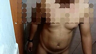 having bathroom sex with my asian chubby friend, bent over in doggystyle 😏