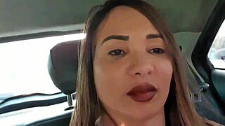 Uber ride turns into anal flashing and big clit fucking.