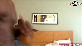 Blonde milf, share your big tits in this interracial threesome