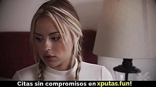 Blonde Stepdaughter Sucks Cock And Enjoys Fucking With Spanish Subtitles!