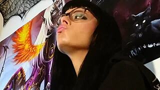 Fetish Asmr Kisses With Petite Hungarian European Goth Teen 18+ With Glasses!