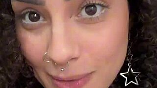 watch me unleash my latina heat in first pov - sloppy deepthroat masturbation & cum on tits