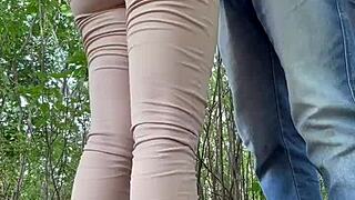 weekend fucking the neighbor in the woods outdoors with brazilian long hair