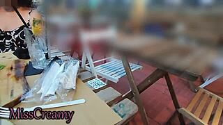 Naughty Wife Risks Voyeur Exposure at Bar Without Panties