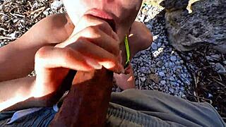 Risky catch with my best friend on the beach who could have seen us