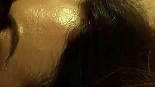 horny lesbian madame dominates tied up slave with facesitting and kissing