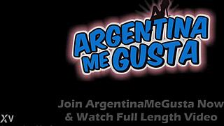 perfect shaved puffy pussy contrasts with amazing tits on teasing babe