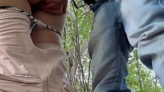 weekend fucking the neighbor in the woods outdoors with brazilian long hair