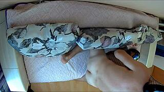 fitness wife in erotic lingerie enjoys amateur porno with her husband