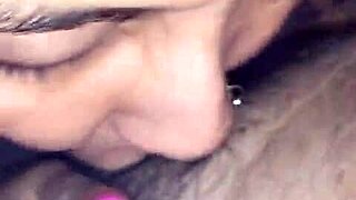 Latina wife performs delicious blowjob oral