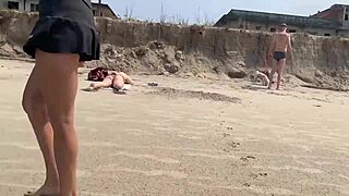 she wouldn't stop until i came, ejaculating right there on the beach in front of everyone.