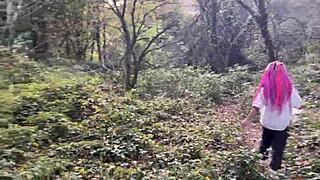 Outdoor forest rough sex and spanking teen 18+ girl pussy fucked cummed in my mouth and squirted teaser