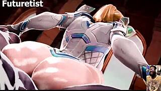 Kiriko Deepthroats The Fuck Out Of A Hard Cock While She Gets Her Bald Pussy Sucked On Thicc Fat Ass Emma Frost Gets Anal Fucked By Venom