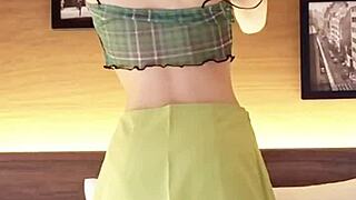 japanese girl in navel-baring outfit explores beauty