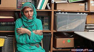 Cute shoplifter chick in a hijab got fucked roughly.