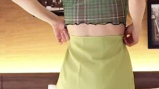 japanese girl in navel-baring outfit explores beauty
