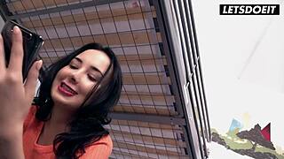 In the horny hostel, Slovakian babe Freya Dee seduces her roommate's massive cock