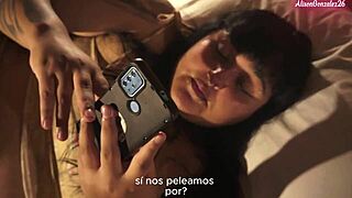 spanish girl gets throat fucked by chubby guy after wrestling