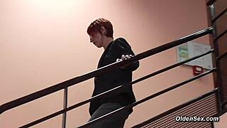 french business mature lady gets fucked in the office