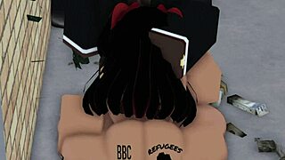 rice bunny takes bbc in an alley way for monster cock sex