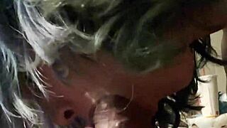 milf deepthroats hung stud cock for oral creampie