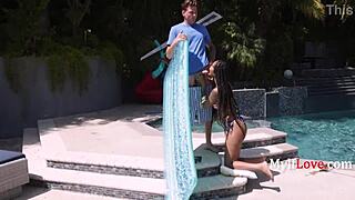 ebony milf sucks big cock in public on memorial day