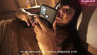 spanish girl gets throat fucked by chubby guy after wrestling