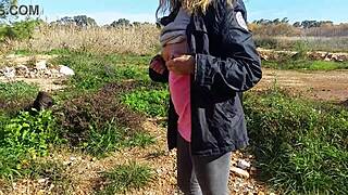 Kinky woman flashes pierced nipples and pussy on public street