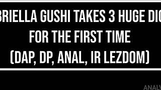 Gabriella Gushi Takes Three Guys Anal First Time